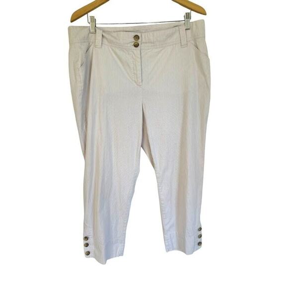 Charter Club Pant Shops Womens Pants Size 16 Cream Classic Fit Mid Rise Button - Picture 1 of 6